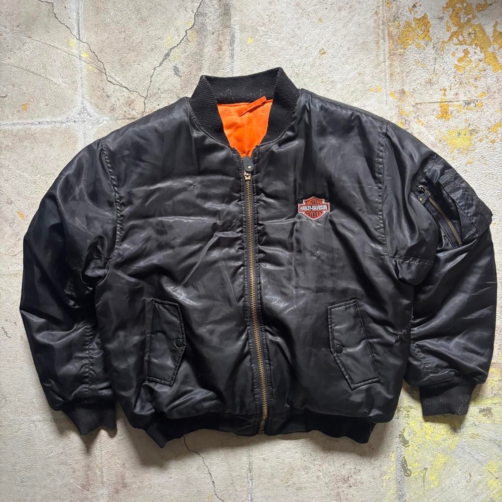 Vintage Harley-Davidson Black Bomber Jacket